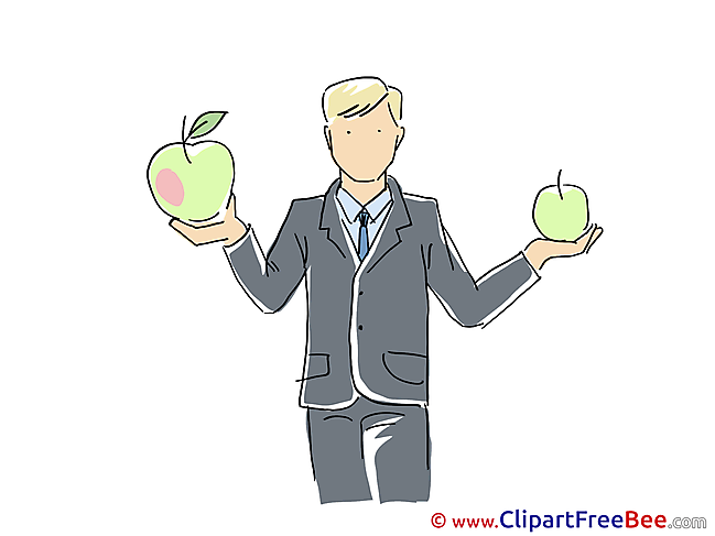 Apples Man Office Clipart free Illustrations