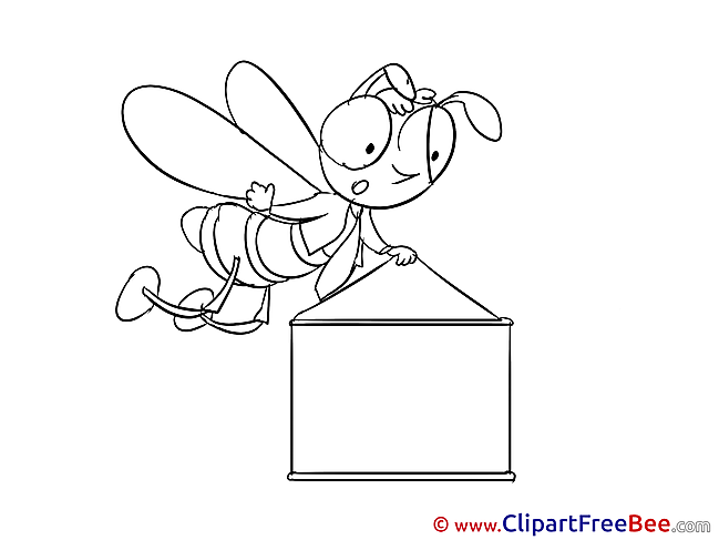Bee Banner Clip Art download for free