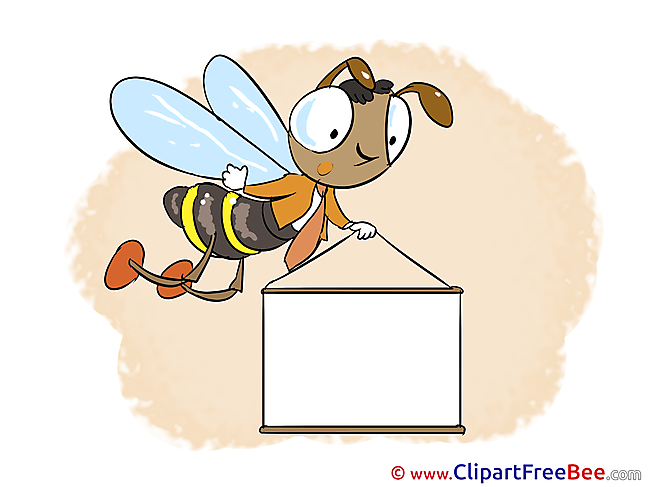 Bee Banner Office Clipart free Illustrations
