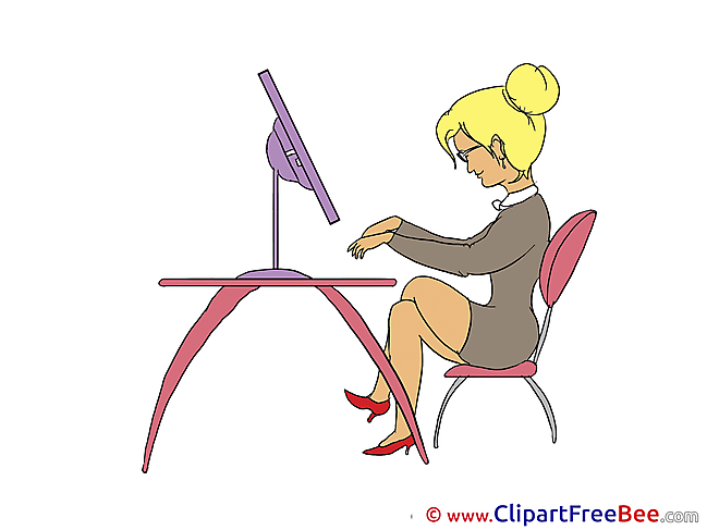 Picture Secretary Workplace Clipart free Illustrations