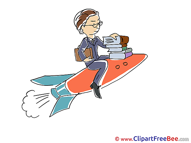 Rocket Man Books Office Clipart free Illustrations
