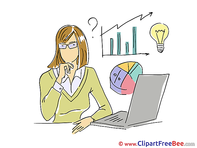 Woman Office Worker Diagram Cliparts printable for free