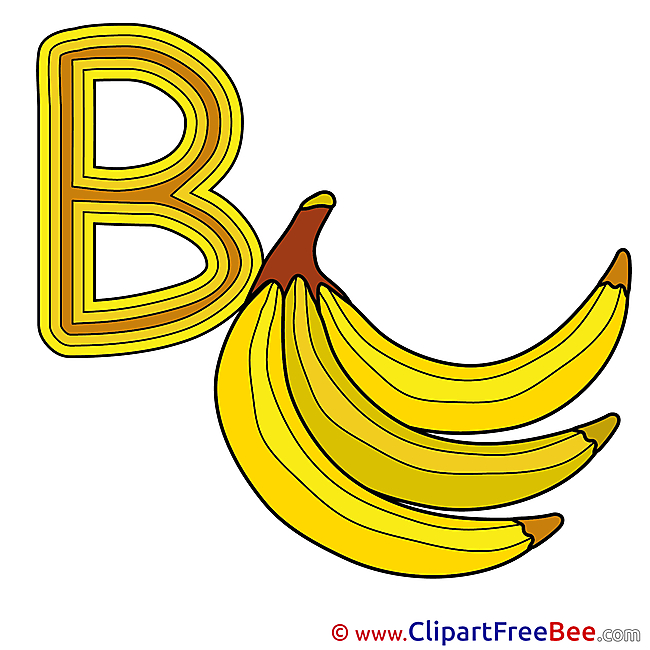 B Banana printable Alphabet Images