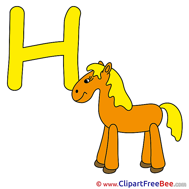 H Horse download Alphabet Illustrations