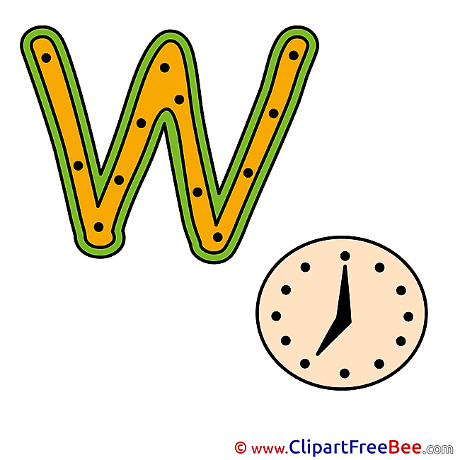 W Watch Pics Alphabet Illustration