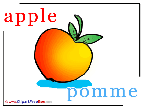 Apple Pomme Alphabet Illustrations for free
