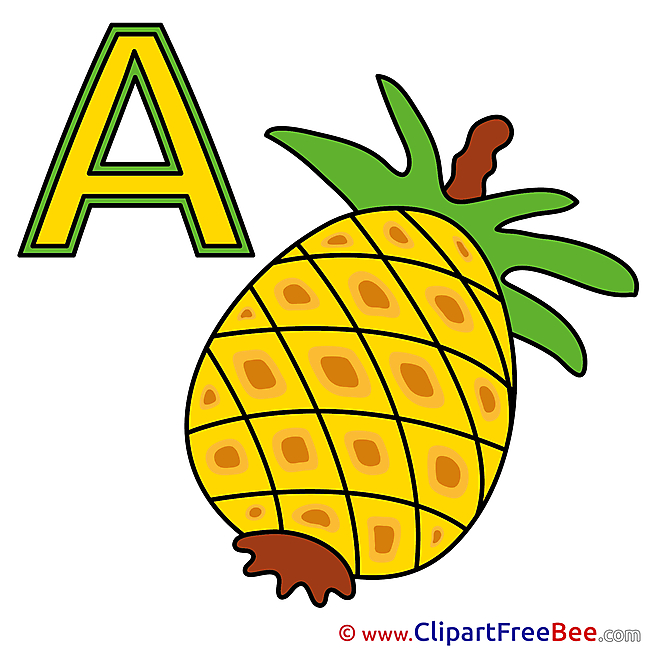 A Ananas Alphabet Illustrations for free