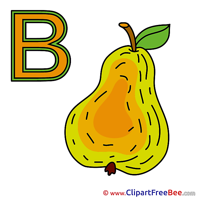 B Birne printable Alphabet Images