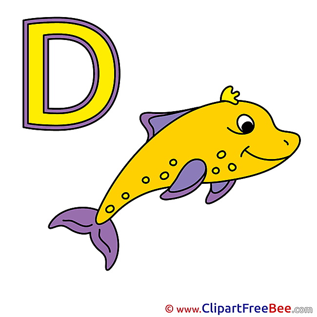 D Delphin free Cliparts Alphabet