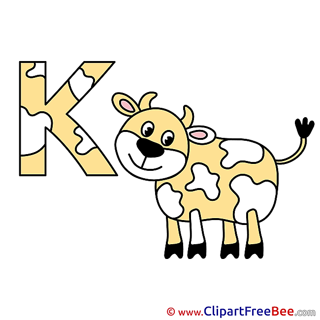 K Kuh Alphabet download Illustration