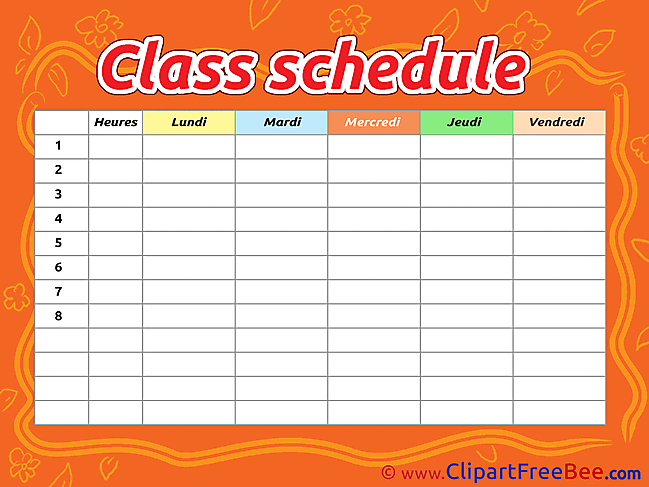 Drawing Class Schedule printable Images for download