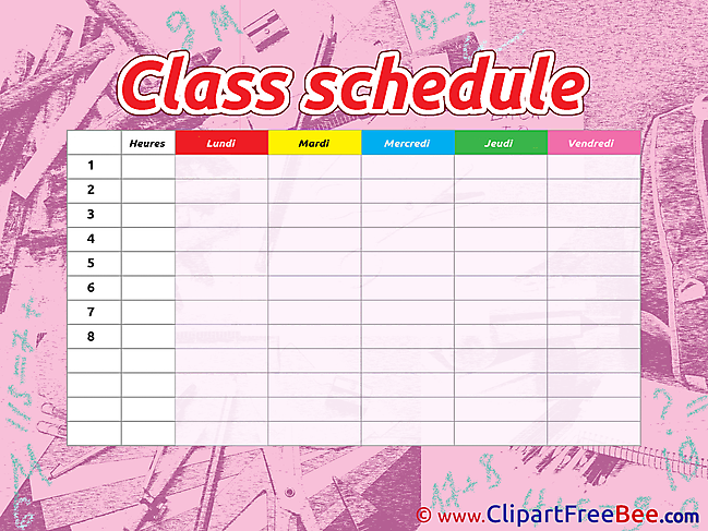 Image Class Schedule Clipart free Illustrations