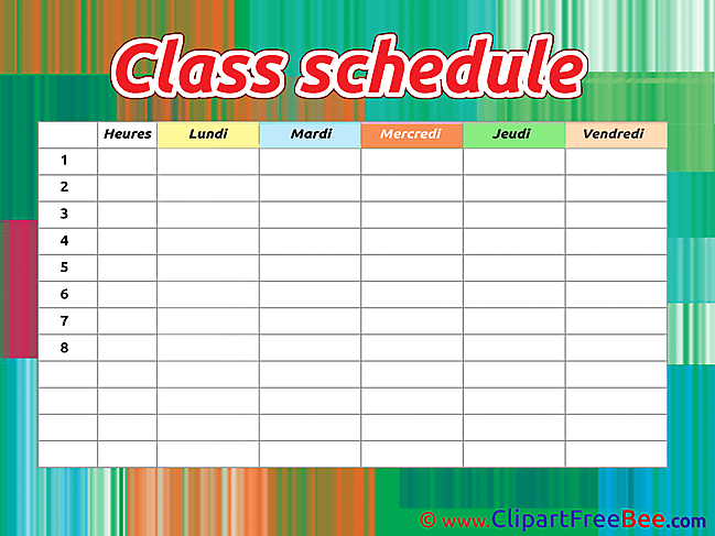 Picture Class Schedule Pics printable Cliparts
