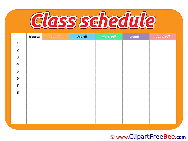 Picture Timetable Class Schedule free Cliparts for download