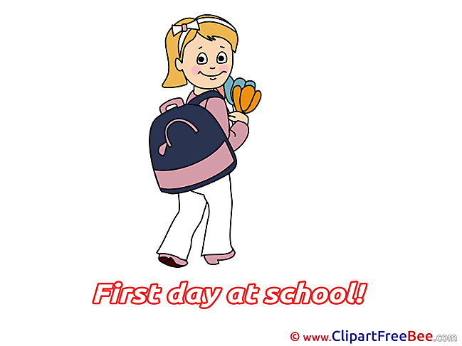 Bouquet Girl Pics First Day at School Illustration