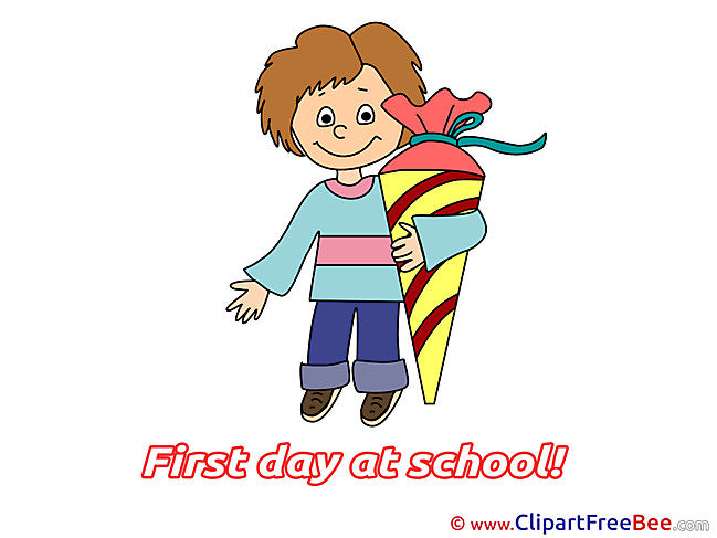 Boy Cone First Day at School download Illustration