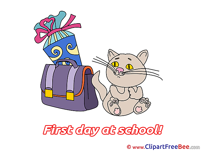 Cat Schoolbag free Cliparts First Day at School