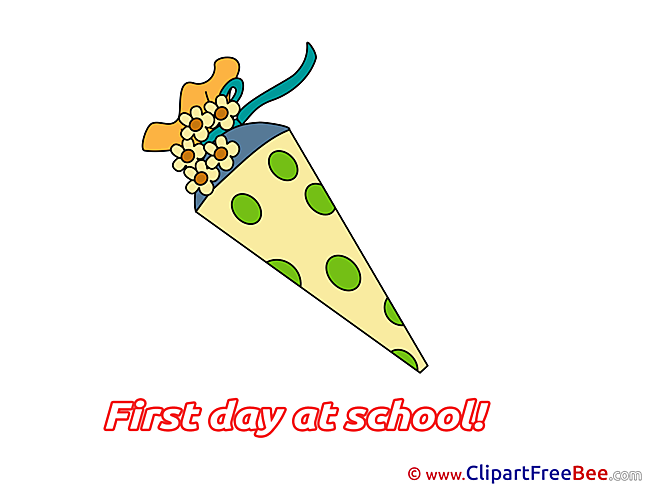 Cone First Day at School Illustrations for free