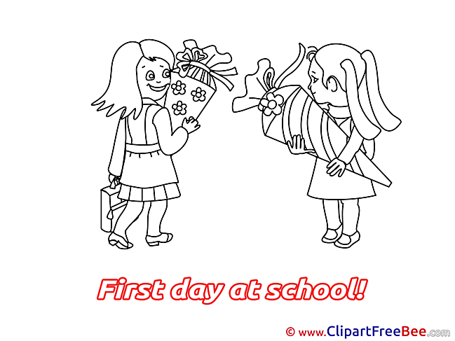 Friends Girls Pics First Day at School free Cliparts