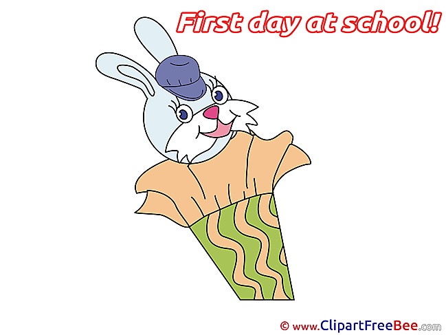 Hare free Illustration First Day at School