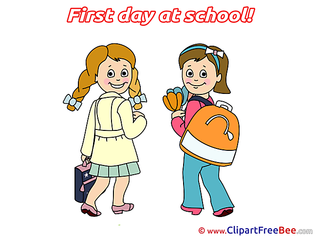 Learners Girls printable First Day at School Images