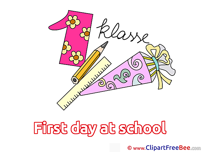 Number 1 Pencil Ruler Clip Art download First Day at School