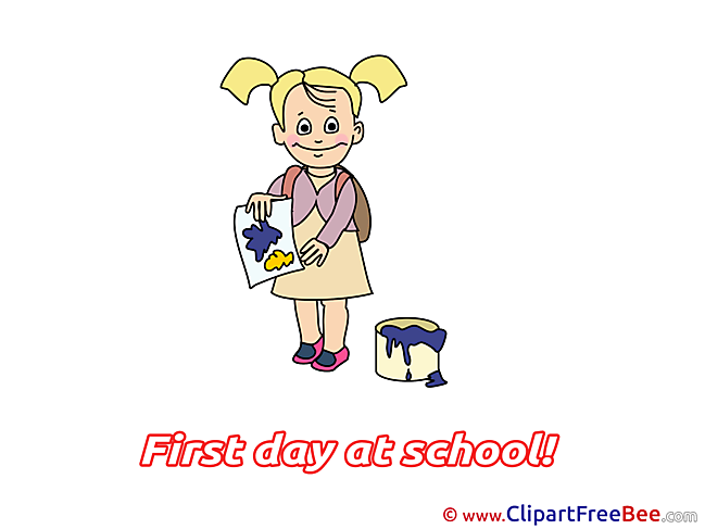 Painter Drawing First Day at School free Images download