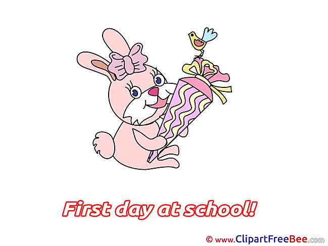 Rabbit Bird Cone free Cliparts First Day at School
