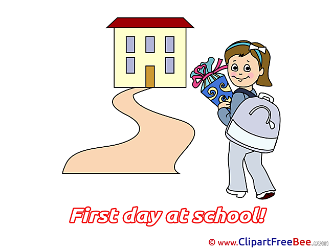 Road Girl Flowers Pics First Day at School free Image