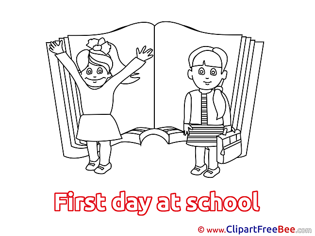 Schoolgirs free Illustration First Day at School