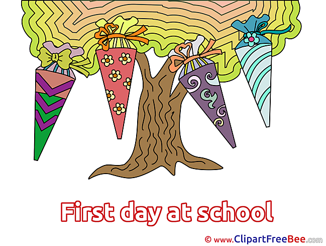 Tree First Day at School Illustrations for free