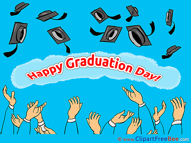 Hats in Sky Graduation Clip Art for free