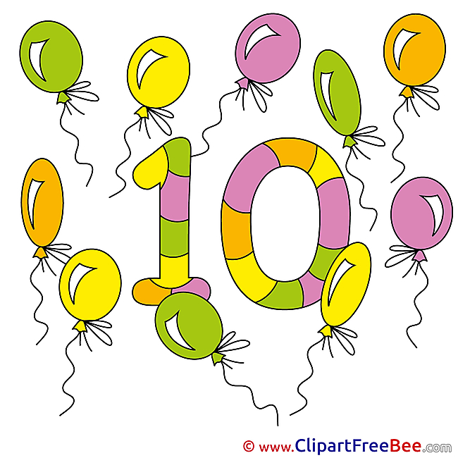 10 Balloons Pics Numbers free Image