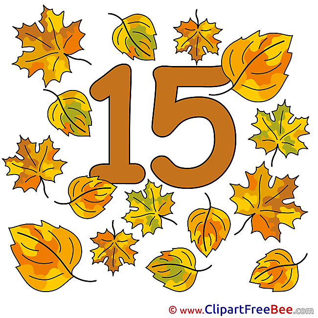 15 Leaves Clipart Numbers free Images