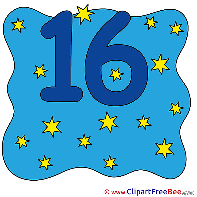 16 Stars Numbers Clip Art for free