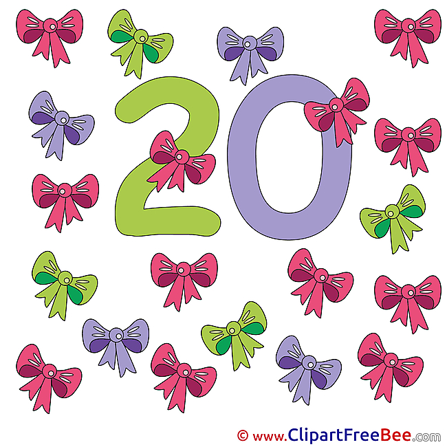 20 Ribbons free Illustration Numbers