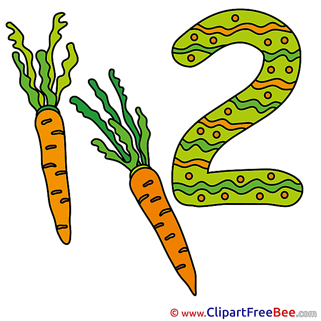2 Carrots printable Numbers Images