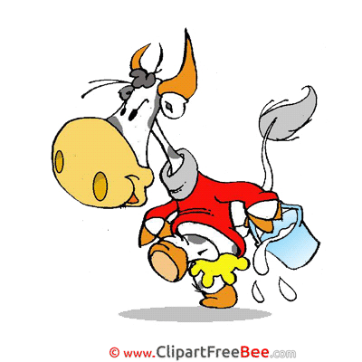 Bucket Milk Cow Clipart free Illustrations