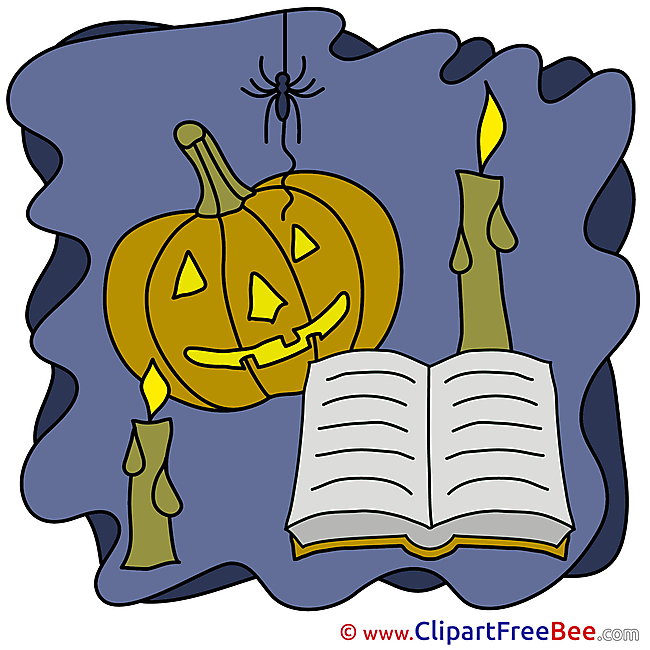 Book Candles Pumpkin download Clipart Halloween Cliparts