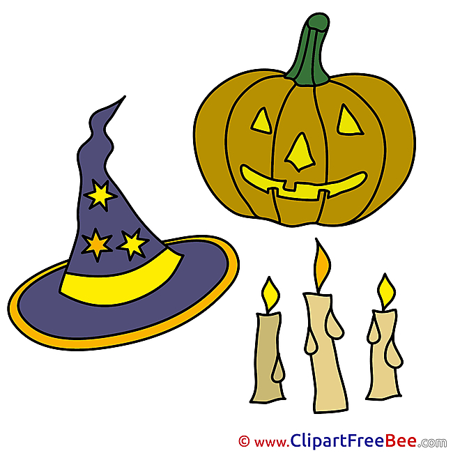 Candles Pumpkin Clipart Halloween Illustrations