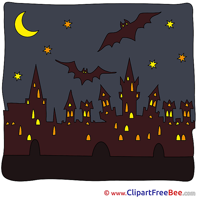 City Bats Moon Pics Halloween free Image