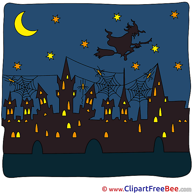 City Night Moon Cliparts Halloween for free