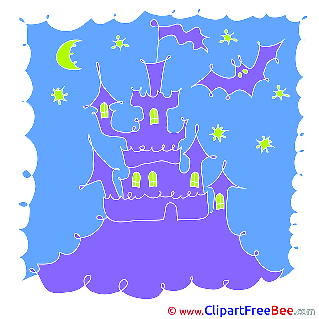 Drawing Castle Night Pics Halloween free Cliparts