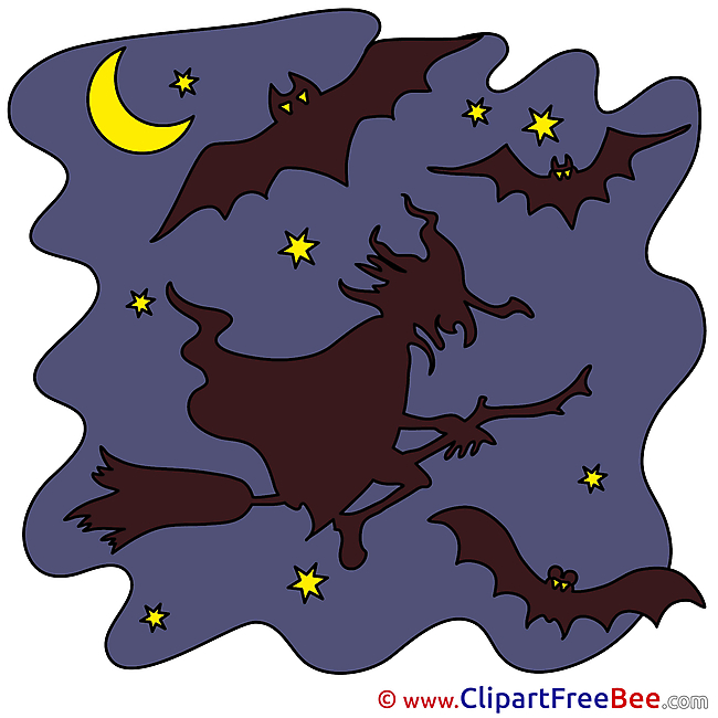 Old Witch Night Bats free Cliparts Halloween
