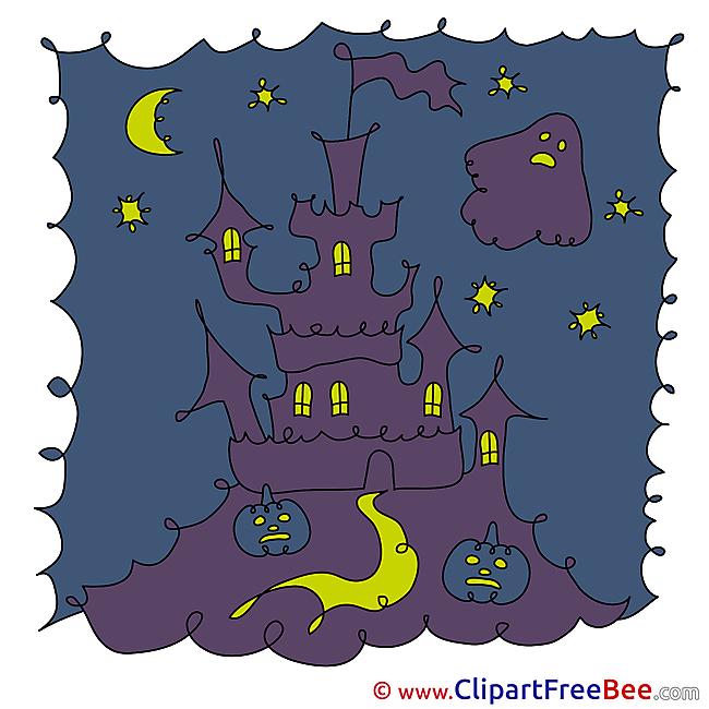 Sky Ghost Pupkins  Castle Clipart Halloween free Images