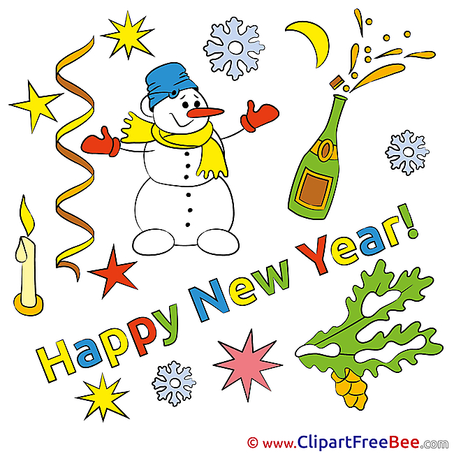 Champagne Snowman free Illustration New Year