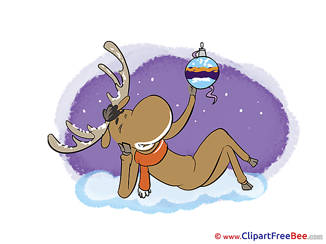 Deer Ball printable New Year Images