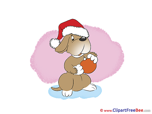 Dog Ball New Year Clip Art for free