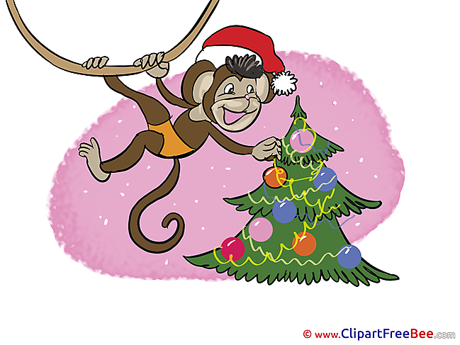 Monkey Tree Pics New Year free Cliparts