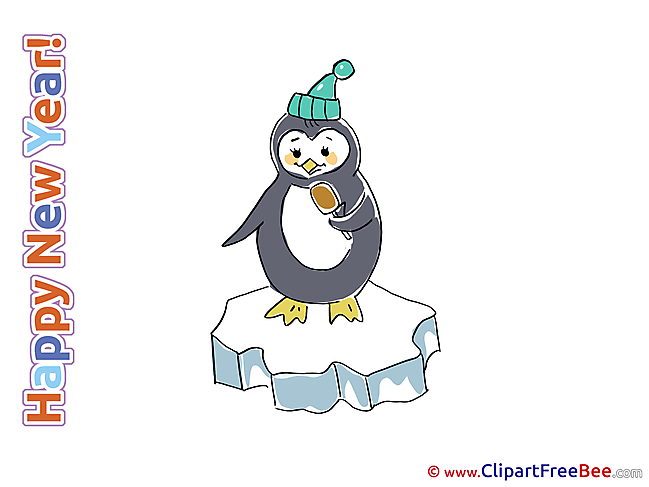 Penguin free Illustration New Year